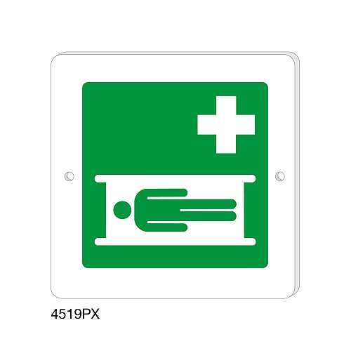 Barella di emergenza - Plexiglass - C - 200x200 mm - Monofacciale - 2 Fori