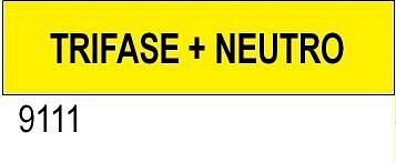 Trifase + neutro - etichetta - B - PVC adesivo 250x60 mm - 5 pz