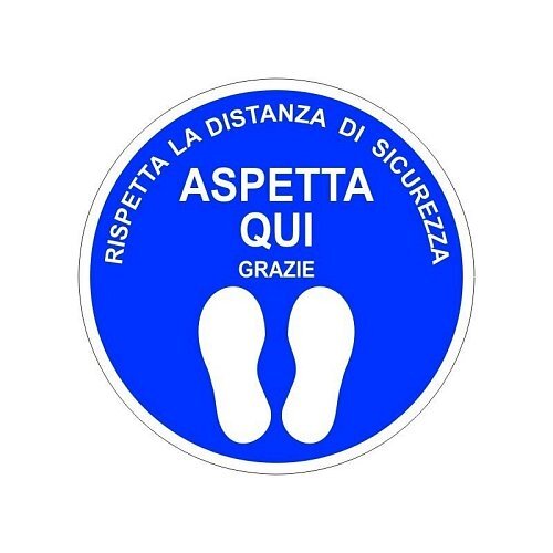 Rispetta la distanza di sicurezza Ø 500 mm - Blu