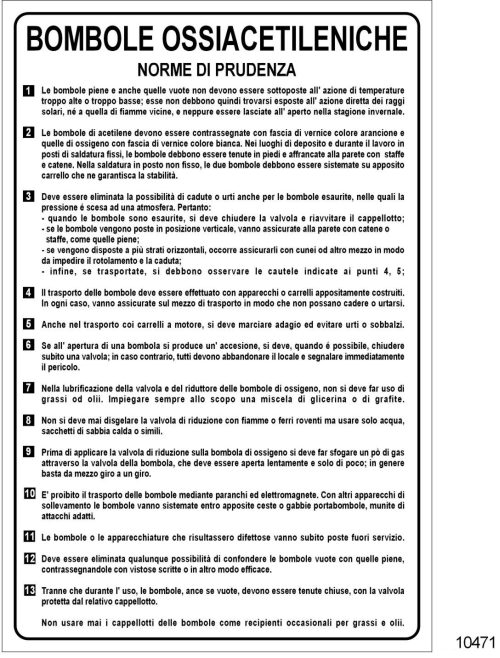 Bombole Ossiacetileniche - C - Alluminio -500x700 mm - Conf 10 pz