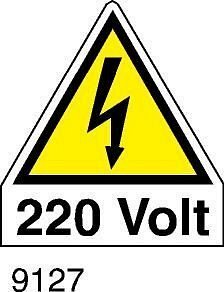 220 Volt - A - PVC adesivo - 40x45 mm - 30 pz