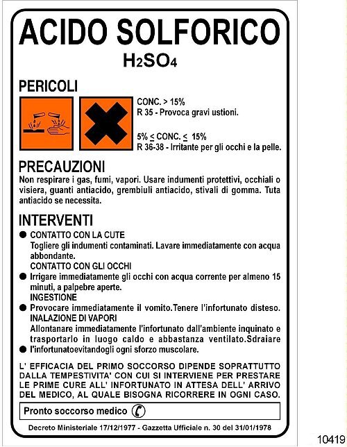 Acido Solforico - A - Alluminio - 250x350 mm