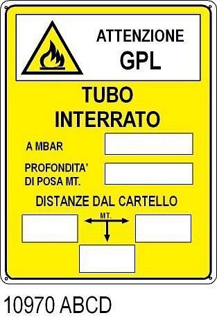 Tubo interrato - GPL -Alluminio 165x250 mm - Conf 10 pz