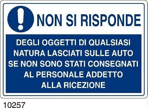 Non si risponde - A - Alluminio - 500x330 mm.