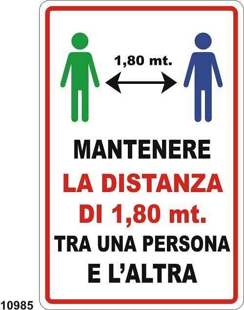Mantenere la distanza di 1,80 mt.