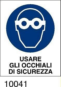 Obbligo - usare gli occhiali di sicurezza - etichette - 25pz