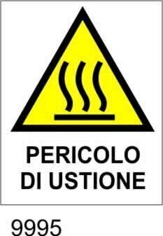 Pericolo di ustione - etichette - 25pz