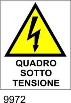 Pericolo quadro sotto tensione - etichette - 25pz