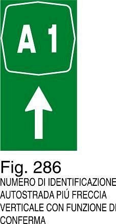 Numero Identif. Autostrada + freccia verticale