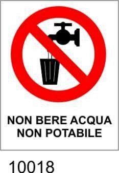 Divieto - non bere acqua non potabile - etichette - 25pz