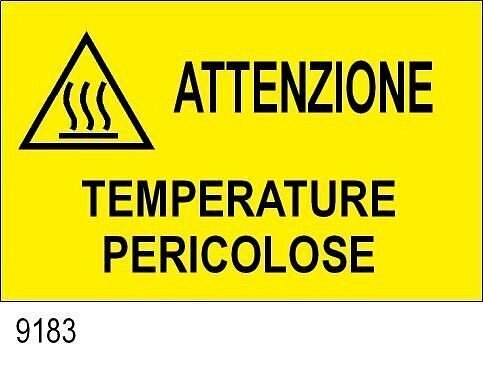 Attenzione temperature pericolose - C - PVC adesivo 330x170 mm - 1Pz