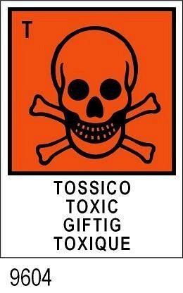 Tossico - A - 50x70 mm - 25 etichette