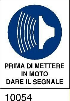 Obbligo - prima di mettere in moto dare il segnale - etichette - 25pz
