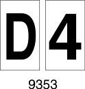 Lettere e Numeri - Etichette Adesive Bianco / Nero - D - PVC adesivo - 56x99 mm - 10pz