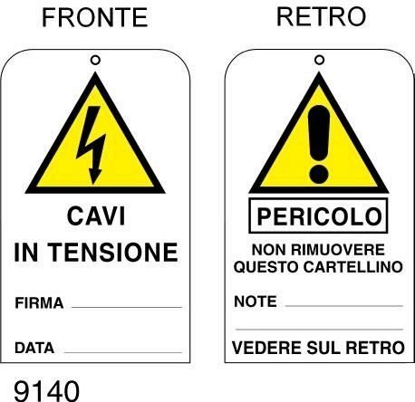 Cavi in tensione - cartellini con foro conf. 20 pz
