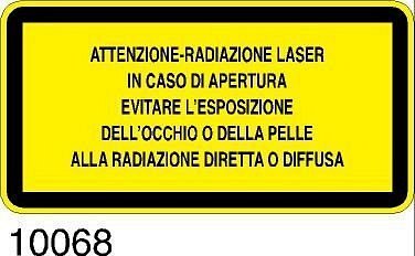 Attenzione radiazione laser in caso di apertura evitare l'esposizione dell'occhio o della pelle - 50pz