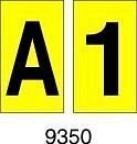 Lettere e Numeri - Eichette Adesive Giallo/Nero - E - PVC adesivo - 70x124 mm - 10pz