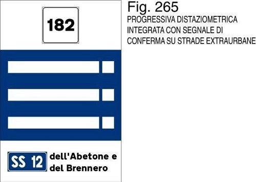 Progressiva distanziometrica integrata con segnale di conferma su strade extraurbane