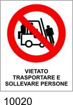 Vietato sollevare e trasportare persone - etichette - 25pz