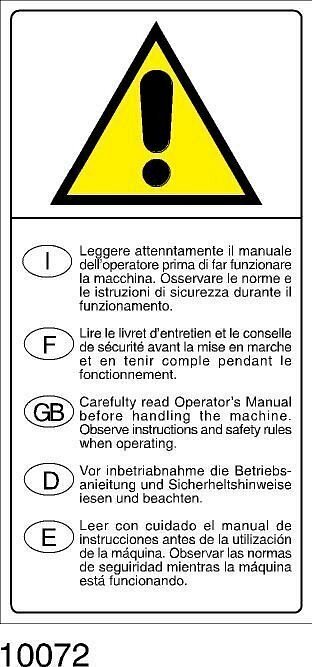 Pericolo Leggere manuale