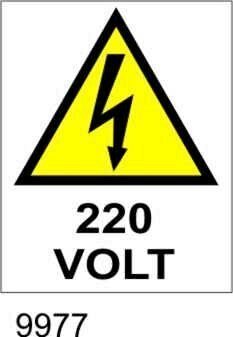 Pericolo 220 volt - etichette - 25pz