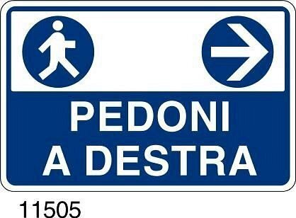Pedoni a destra - B - Alluminio 700x500 mm - conf. 10pz