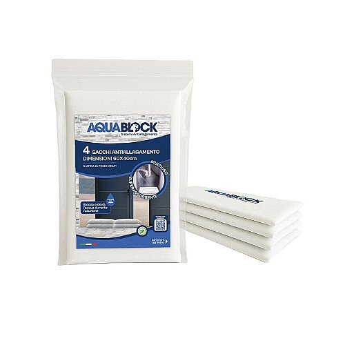 Sacchi Autoespandenti Antiallagamento 60x40 cm Aquablock - Conf. Richiudibile 4 pz