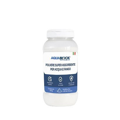 Polvere superassorbente AquaDRY per acqua e fango - 250 gr