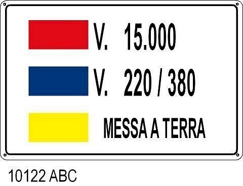 Indicazioni elettriche - A - Alluminio 125x175 mm