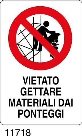 Vietato gettare materiali dai ponteggi