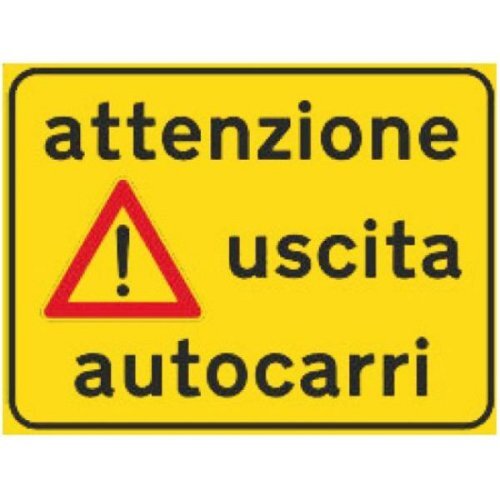 Attenzione uscita autocarri - A - Alluminio CL.1 90x60 cm