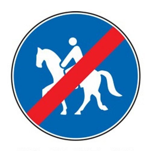 Fine del percorso riservato ai quadrupedi da soma o da sella - B - Alluminio CL.1 60cm