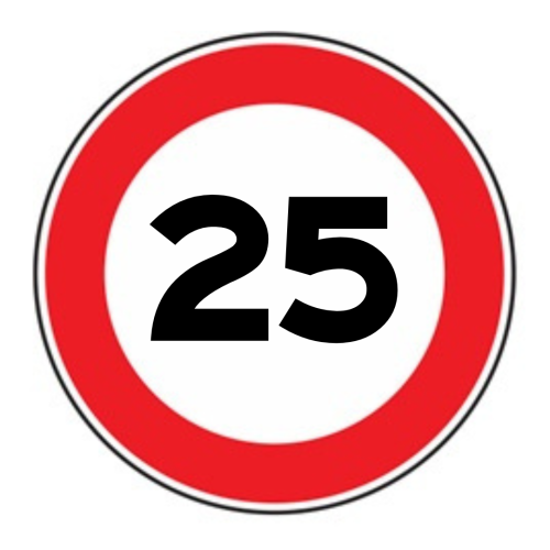 Limite massimo di velocità 25 km/h - A - Ferro - CL.1 40cm