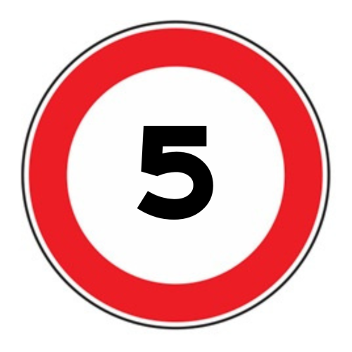 Limite massimo di velocità 5 km/h
