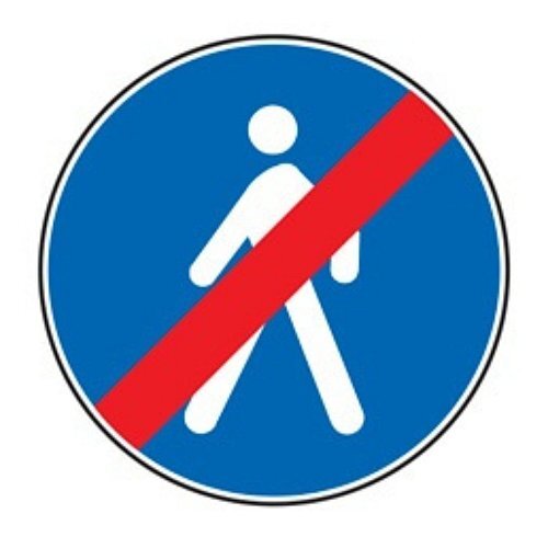 Fine del percorso pedonale