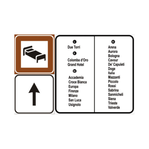 Segnale di informazioni alberghiere - A - Alluminio CL.1 180x120 cm