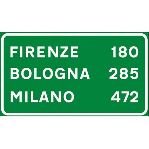 Segnale di conferma autostradale - B - Ferro CL.1 150x200 cm