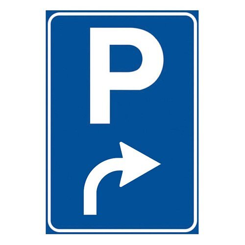 Preavviso di parcheggio a dx - B - Alluminio CL.1 60x90 cm