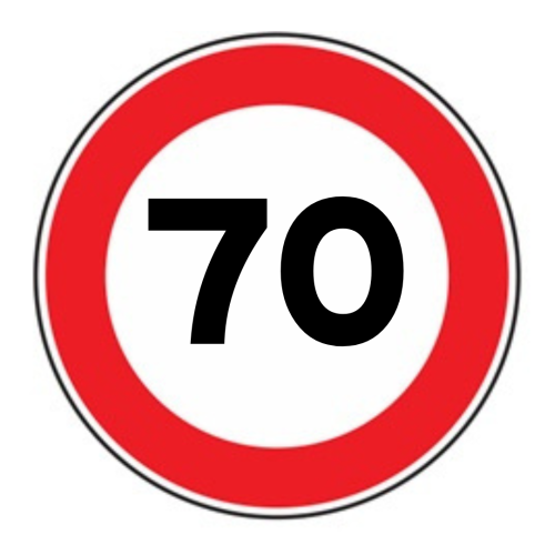 Limite massimo di velocità 70 km/h