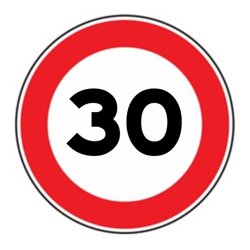 Limite massimo di velocità 30 km/h - B - Ferro CL.2 60cm