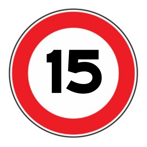 Limite massimo di velocità 15 km/h - C - Alluminio CL.1 90cm