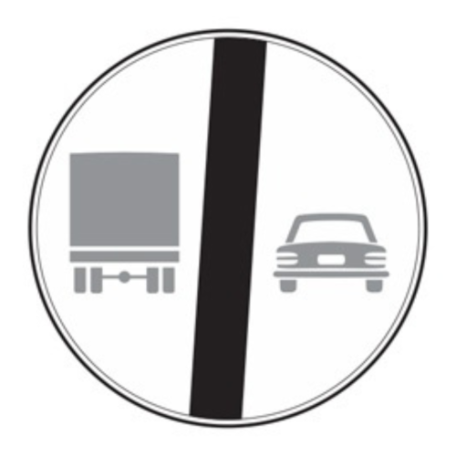 Fine del divieto di sorpasso per veicoli di massa sup. a 3,5 ton - A - Ferro - CL.1 40cm