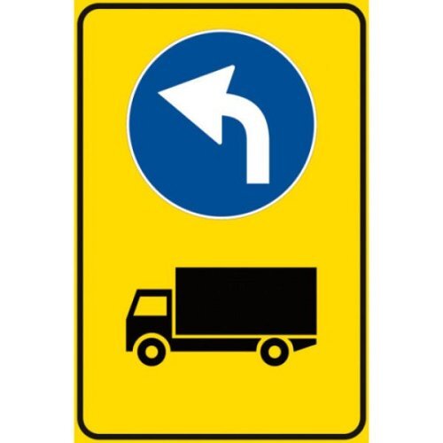 Preavviso di deviazione autocarri obbligatoria - B - Alluminio CL.2 90x135 cm