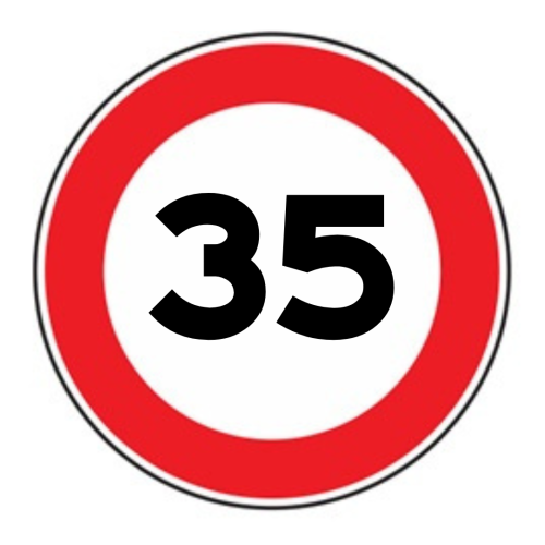 Limite massimo di velocità 35 km/h - B - Ferro CL.1 60cm