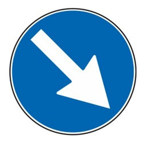 Passaggio obbligatorio a destra - B - Ferro CL.2 60cm