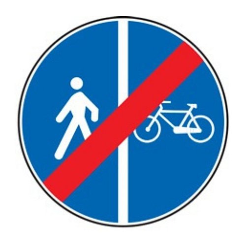 Fine pista ciclabile contigua al marciapiede - B - Ferro CL.1 60cm