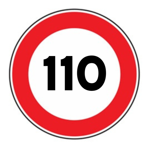 Limite massimo di velocità 110 km/h