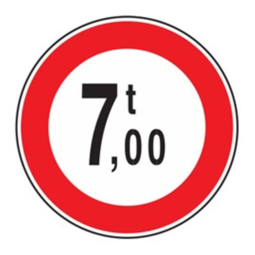 Transito vietato ai veicoli aventi una massa superiore a 7 tonnellate