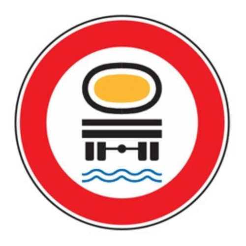Transito vietato a veicoli che trasportano suscettibili di contaminare l'acqua - A - Ferro - CL.1 40cm