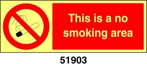 This is a no smoking area - A - ADL 200x75 mm